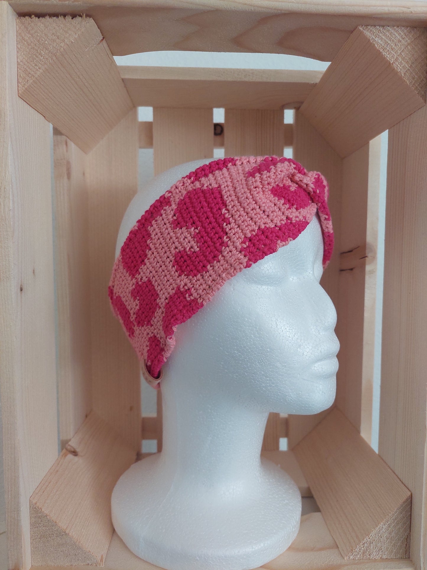 Stirnband pink in Leopardmuster